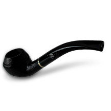 Rattrays Mary Briar Tabakpfeife – Sandgestrahlt 161, schwarze Farbe und „Rhodesian“-Form – Ansicht des Mundstücks