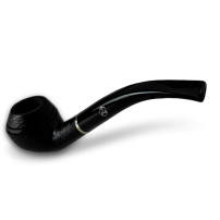 Rattrays Mary Briar Tabakpfeife – Sandgestrahlt 161, schwarze Farbe und „Rhodesian“-Form – Ansicht des Mundstücks