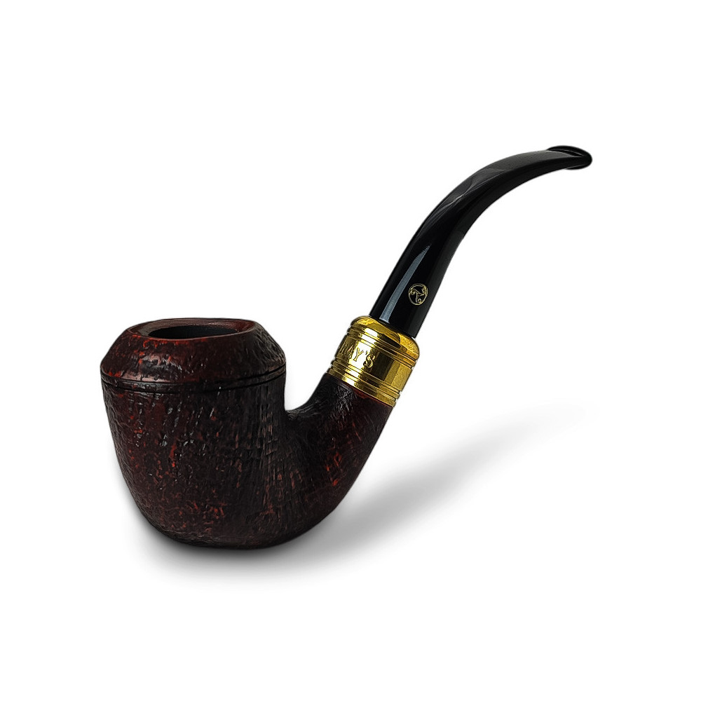 Rattray's - Sandgestrahlte 15 Bruyère-Tabakpfeife in Rot und Schwarz und "Rhodesian"-Form
