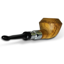 Rattray's Sanctuary Tabakpfeife – Olive Smooth 161 aus Olivenholz in „Bulldog“-Form – Ansicht des Mundstücks