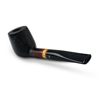 Bruyère-Tabakpfeife Molina Zebrano - Sandblast B in Schwarz und „Woodstock“-Form - Ansicht des Mundstücks