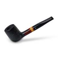 Bruyère-Tabakpfeife Molina Zebrano – Sandgestrahlt, schwarz, Form „Woodstock“.