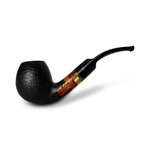 Bruyère-Tabakpfeife Molina Zebrano – Sandgestrahlt, schwarz, „Ei“-Form