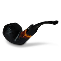 Bruyère-Tabakpfeife Molina Zebrano - Sandgestrahltes Schwarz und „Bulldog“-Form - Ansicht des Mundstücks