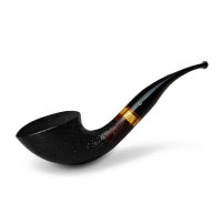 Bruyère-Tabakpfeife Molina Zebrano – Sandgestrahlt, schwarze Farbe und „Kalebassen“-Form