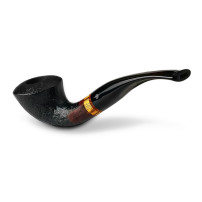 Bruyère-Tabakpfeife Molina Zebrano - Sandstrahl F in Schwarz und „Kalebassen“-Form - Ansicht des Mundstücks