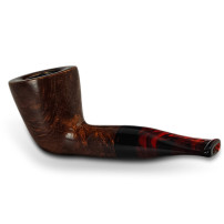 Molina Snorty – Tabakpfeife aus braunem Bruyèreholz in „Woodstock“-Form – Ansicht des Mundstücks