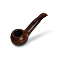 Bruyère-Tabakpfeife Molina Snorty – braune Farbe (Brown E) und „Bulldog“-Form – Ansicht des Pfeifenkopfes