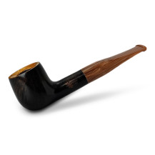 Bruyère-Tabakpfeife Molina Carramela - Brown C in braun-schwarzer Farbe und „Billard“-Form