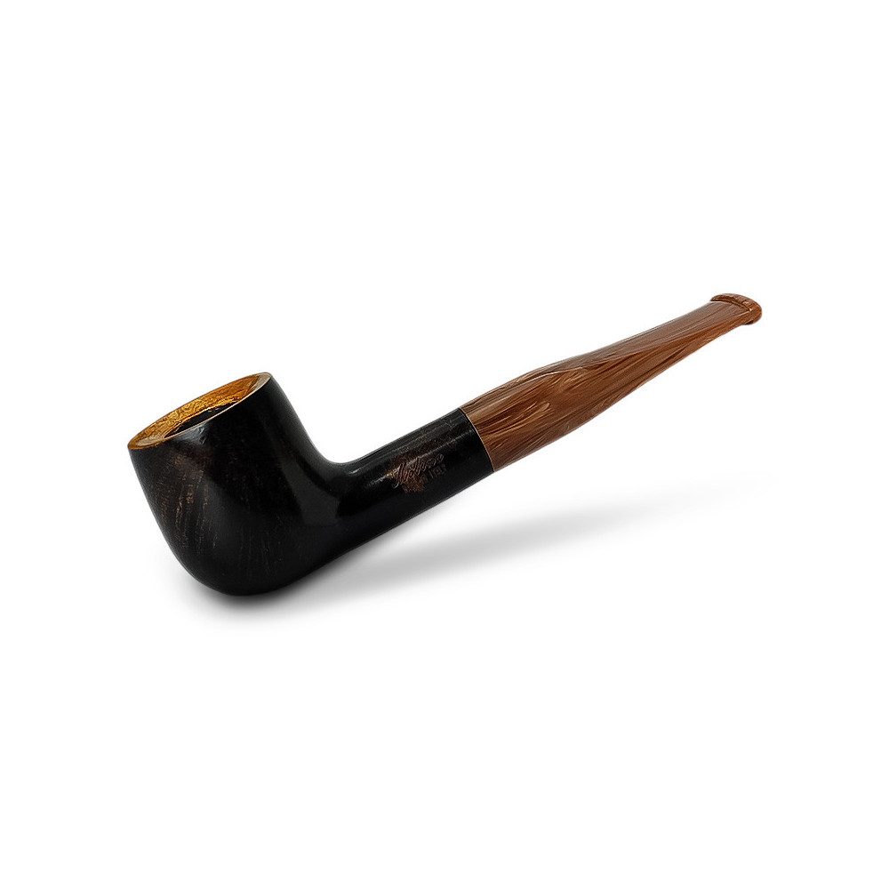 Bruyère-Tabakpfeife Molina Carramela - Brown C in braun-schwarzer Farbe und „Billard“-Form