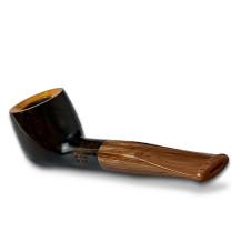 Bruyère-Tabakpfeife Molina Carramela - Brown C in braun-schwarzer Farbe und „Billard“-Form - Ansicht des Mundstücks