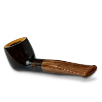 Bruyère-Tabakpfeife Molina Carramela - Brown C in braun-schwarzer Farbe und „Billard“-Form - Ansicht des Mundstücks