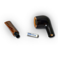 Bruyère-Tabakpfeife Molina Carramela - Brown C in braun-schwarzer Farbe und „Billard“-Form