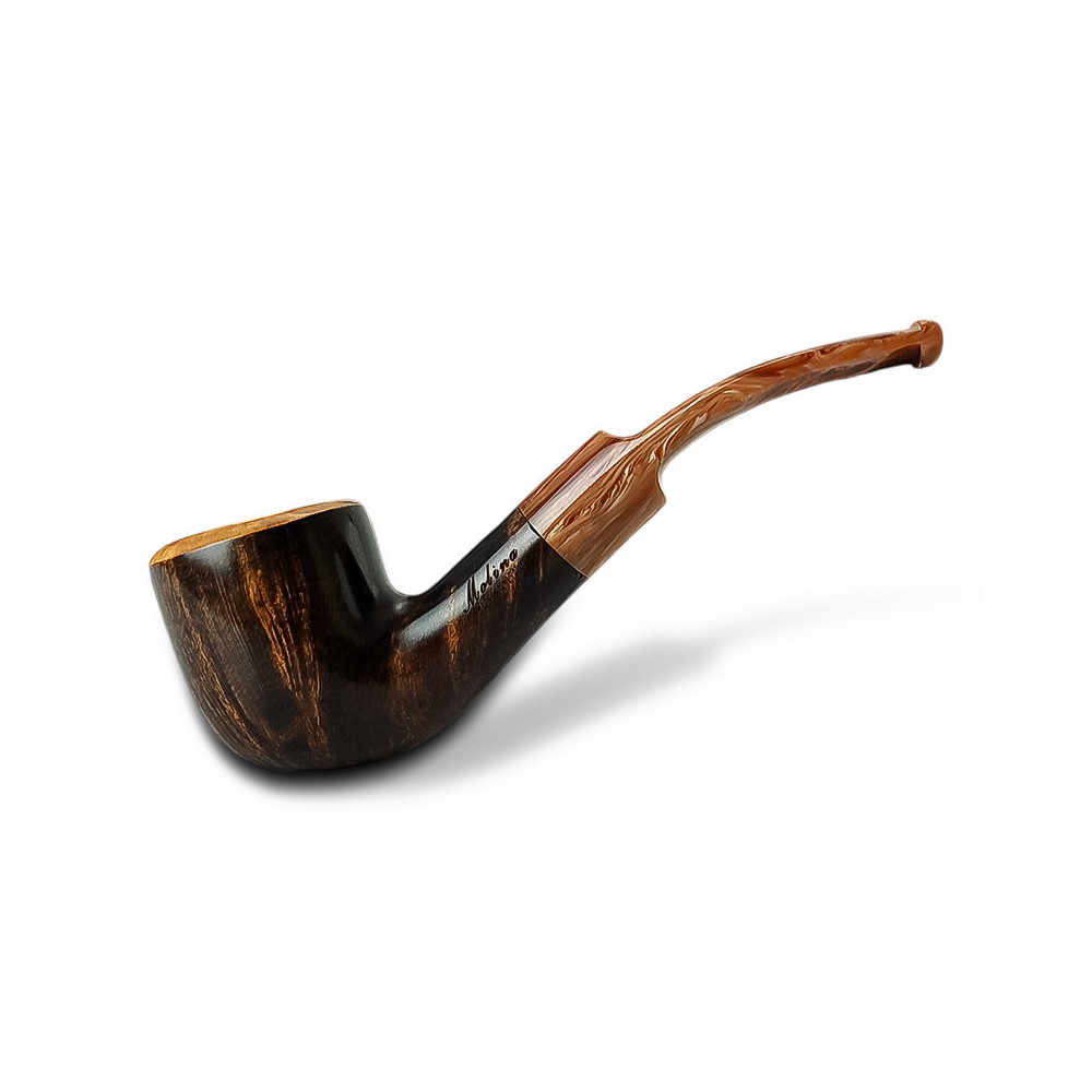 Bruyère-Tabakpfeife Molina Carramela - Brown B in braun-schwarzer Farbe und „Kalebassen“-Form