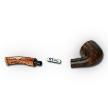 Bruyère-Tabakpfeife Molina Carramela - Brown B in braun-schwarzer Farbe und „Kalebassen“-Form