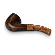 Bruyère-Tabakpfeife Molina Carramela - Brown B in braun-schwarzer Farbe und „Kalebassen“-Form - seitlich liegend