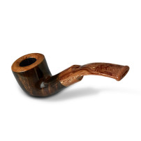 Bruyère-Tabakpfeife Molina Carramela - Brown B in braun-schwarzer Farbe und „Kalebassen“-Form - Ansicht des Mundstücks