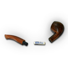 Bruyère-Tabakpfeife Molina Carramela - Brown E in braun-schwarzer Farbe und "Apple"-Form - ungefaltet