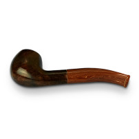 Bruyère-Tabakpfeife Molina Carramela - Brown E in braun-schwarzer Farbe und „Apfel“-Form - seitlich liegend