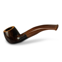 Bruyère-Tabakpfeife Molina Carramela - Brown E in braun-schwarzer Farbe und „Apfel“-Form - Ansicht des Mundstücks