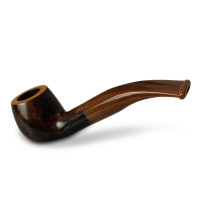 Bruyère-Tabakpfeife Molina Carramela - Brown E in braun-schwarzer Farbe und „Apfel“-Form - Ansicht des Mundstücks