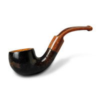 Bruyère-Tabakpfeife Molina Carramela - Brown F in braun-schwarzer Farbe und „Topf“-Form