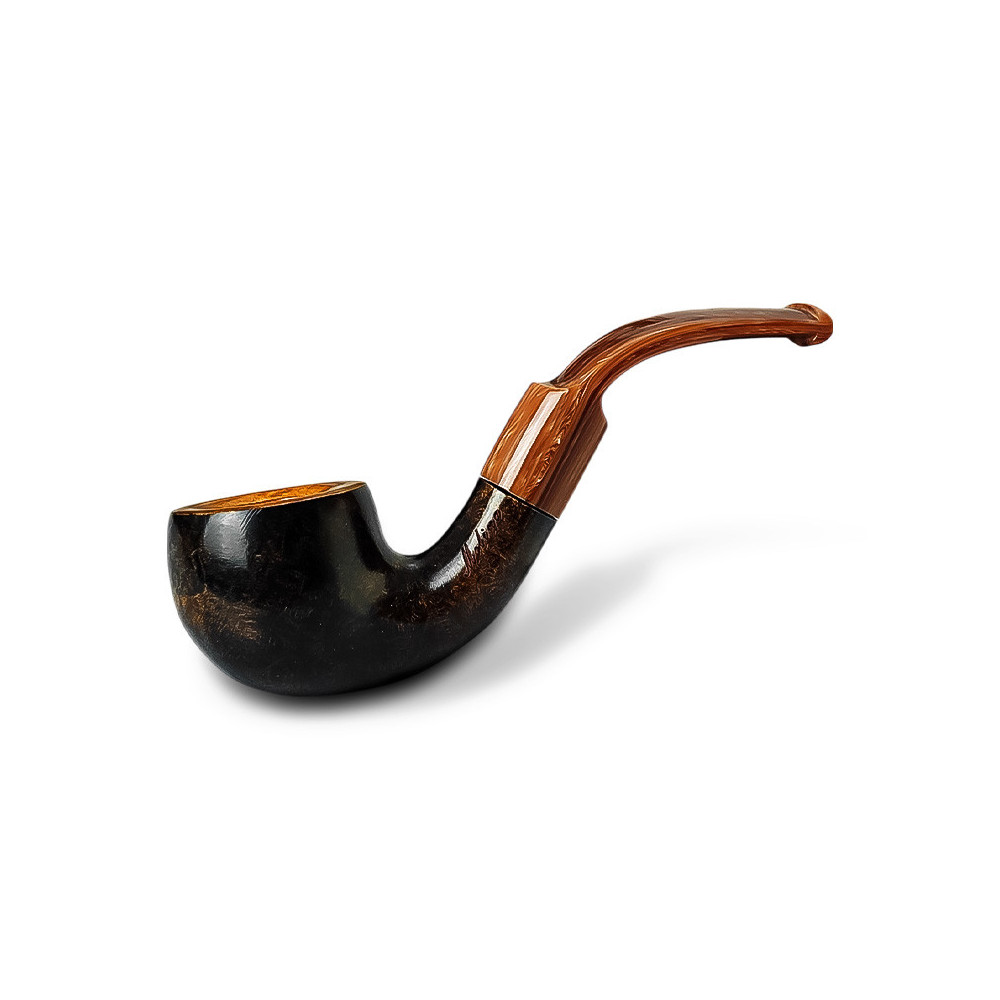 Bruyère-Tabakpfeife Molina Carramela - Brown F in braun-schwarzer Farbe und „Topf“-Form