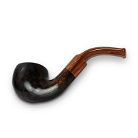 Bruyère-Tabakpfeife Molina Carramela - Braun F in braun-schwarzer Farbe und „Topf“-Form - seitlich liegend