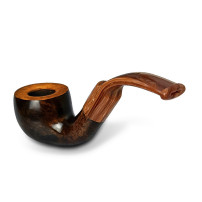 Bruyère-Tabakpfeife Molina Carramela - Braun F in braun-schwarzer Farbe und „Topf“-Form - Ansicht des Mundstücks