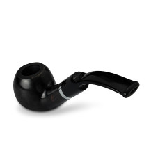 Bruyère-Tabakpfeife Molina Barasso – Grau. Schwarze Farbe und „klassische“ Form – Ansicht des Mundstücks der Tabakpfeife.