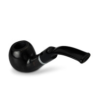 Bruyère-Tabakpfeife Molina Barasso – Grau. Schwarze Farbe und „klassische“ Form – Ansicht des Mundstücks der Tabakpfeife.