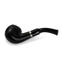 Molina Barasso Bruyère-Tabakpfeife – Grau. Schwarze Farbe und „klassische“ Form – seitlich liegend.