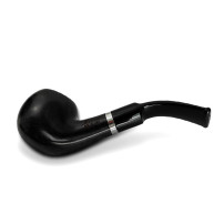 Molina Barasso Bruyère-Tabakpfeife – Grau. Schwarze Farbe und „klassische“ Form – seitlich liegend.