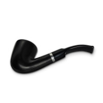 Molina Barasso Bruyère-Tabakpfeife – Farbe: Grau C (schwarz) und Form: „Klassisch“ – seitlich liegend