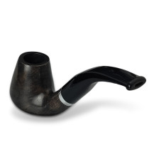 Bruyère-Tabakpfeife Molina Barasso – Grau D, schwarz, Form „Brandy“ – Ansicht des Mundstücks