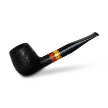 Bruyère-Tabakpfeife Molina Zebrano – Sandgestrahlt, schwarze Farbe und „Apfel“-Form