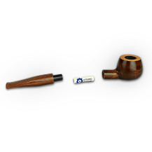 Bruyère-Tabakpfeife Molina Carramela - Brown A in braun-schwarzer Farbe und „Straight Pot“-Form - ungefaltet