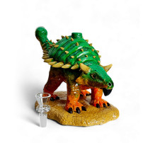 Bongo im Muster des Dinosauriers Ankylosaurus - ausgewählter Puff