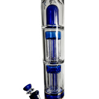 Glas-Bongo PHX Doppel-8-Arm-Perkolatoren, blaue Farbe – Ansicht des Doppel-8-Arm-Diffusors Bongo