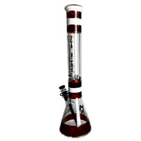 Phoenix-Beaker-Glasbong in Rot – Ansicht der Rückseite der Bong