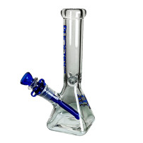 Glasbong Phoenix Square Blue – Seitenansicht der Bong