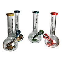 Phoenix Glasbongo mit integriertem Fallrohr, verschiedene Farben