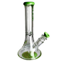 Phoenix Beaker Glasbong in Grün - Seitenansicht der Bong