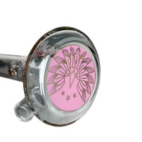 Phoenix Beaker Glasbong in Rosa – Ansicht des Ornaments am Boden der Vase
