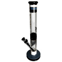 Phoenix Glasbongo in Schwarz – Seitenansicht der Bong
