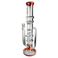 Glas-Bong Dušan 8 Honeycomb 2 Turbine American Rod Perc orange Farbe - Seitenansicht der Bong