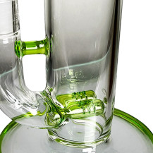 Glasbongo Dušan in milchig-grüner Farbe – Ansicht des Diffusionsrohrs