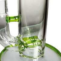 Glasbongo Dušan in milchig-grüner Farbe – Ansicht des Diffusionsrohrs