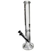 Phoenix Glasbongo in Schwarz – Seitenansicht der Bong