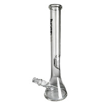 Phoenix Glasbongo in Schwarz – Seitenansicht der Bong
